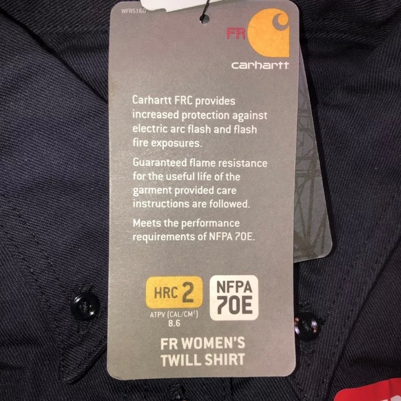 New Carhartt Womens Navy Blue Button Up Work Shirt - Picture 8 of 16